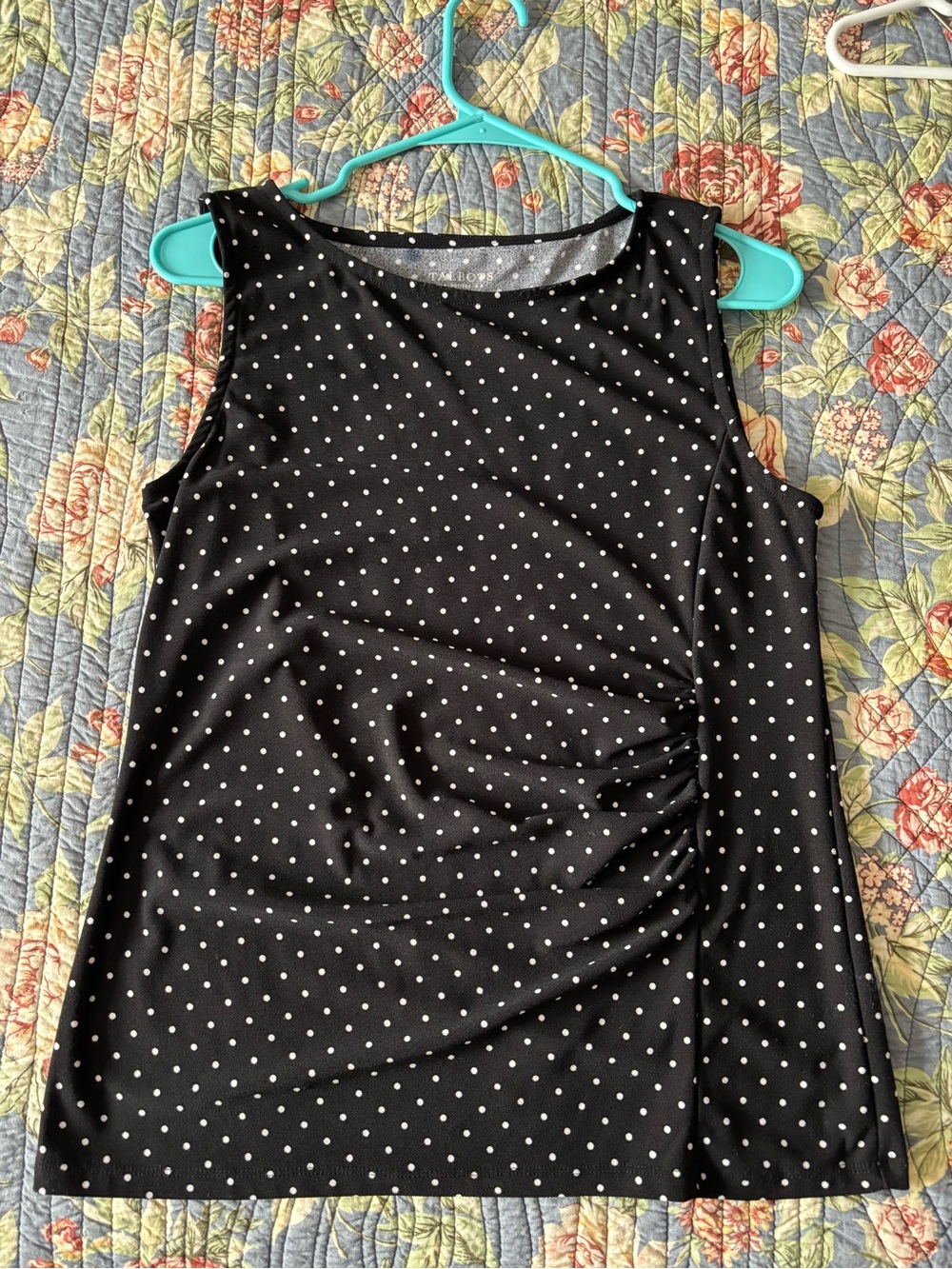 Talbots Black Polka Dot Sleeveless Top